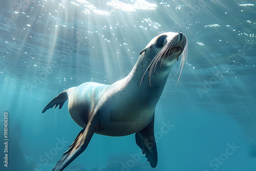 sea lion in the water