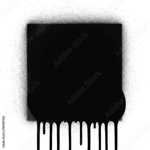 Urban graffiti art on a concrete wall with black paint splatter design