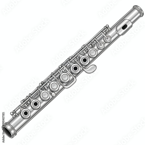 Elegant Silver Flute for Music Enthusiasts and Performers