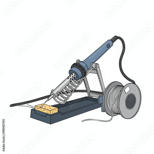 Electronic Soldering Station with Power Supply and Soldering Iron