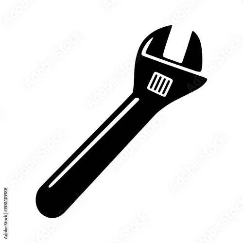 “Minimal mechanic tools icon with smooth edges, bold shapes, suitable for mobile app interface.”