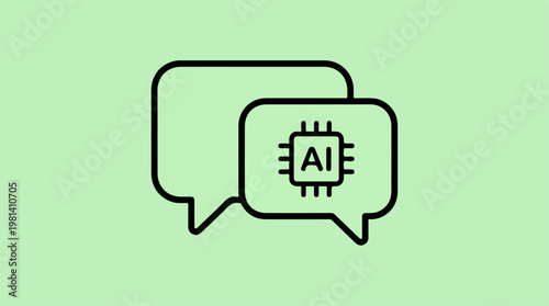 AI Chatbot Conversation Icon Design.