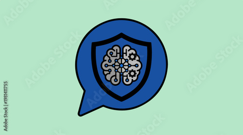 Blue Shield Icon with Snowflake.