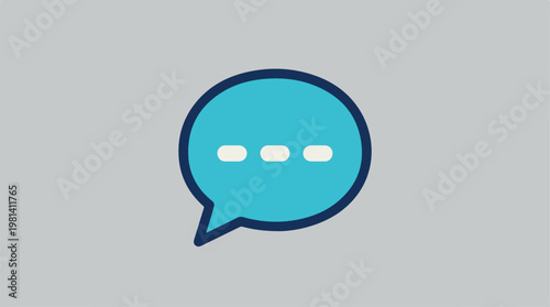 Blue Speech Bubble Icon.