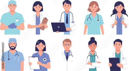 Clean flat design keyboard icon set showing QWERTY layout with geometric rounded buttons and modern monochrome style