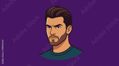 Cartoon Man With Dark Hair.