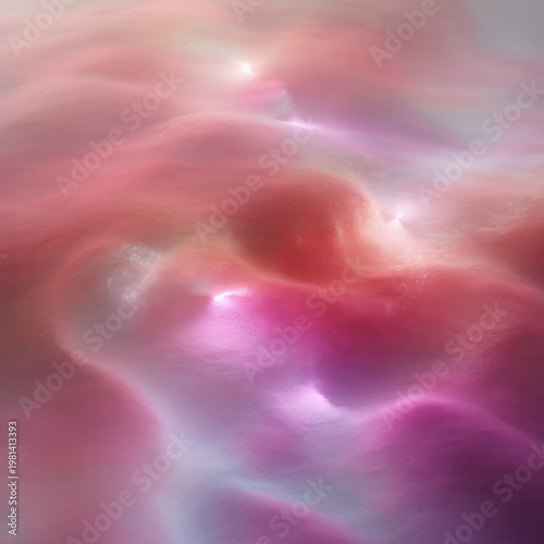 Soft, swirling abstract background, featuring blended hues, of pink, purple, and white with, glowing light highlights