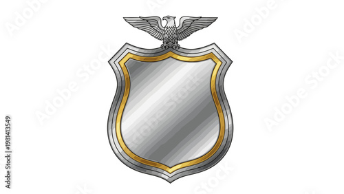 Silver Shield Emblem Crest.