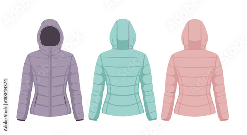 Three Colored Hooded Jackets.