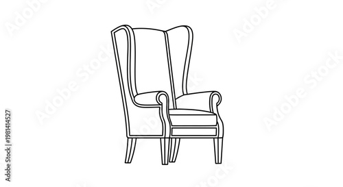 Wingback Chair Illustration.