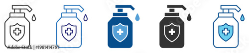 Hand Sanitizer icon set multiple style collection