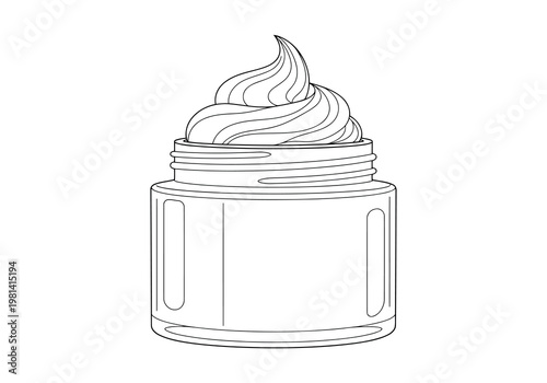 A jar filled with whipped cream topping on its lid