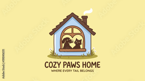 Dog House Pet Home Logo.
