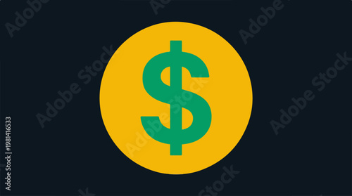 Dollar Sign on Yellow Circle.