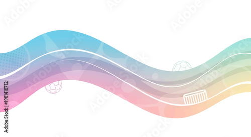 Colorful wavy line design element.