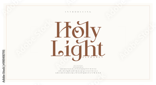 Holy Light Elegant alphabet letters font logo. Typography luxury classic lettering serif italic fonts decorative wedding vintage retro logos. vector illustration