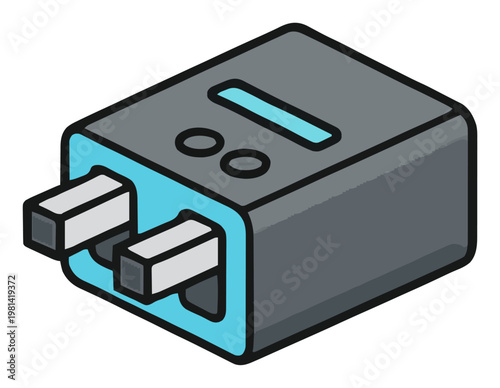 Minimalist line art bluetooth adapter icon. Generative AI