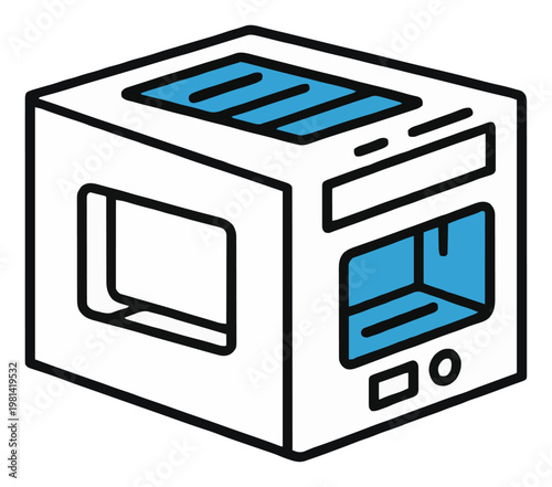 Minimalist outline UV sterilizer icon. Generative AI