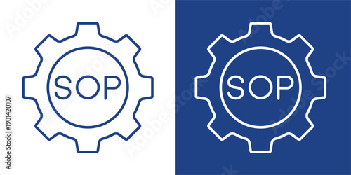 Standard Procedure Blue And White Icon Style Collection