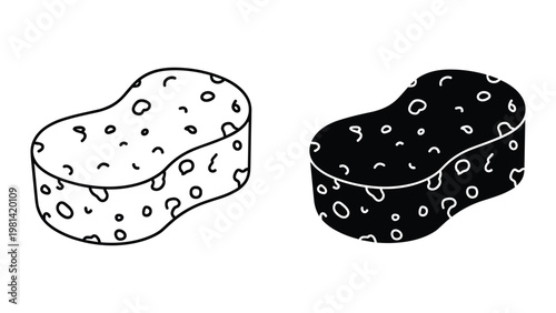 Sponge Icon Set Cleaning Tool Vector