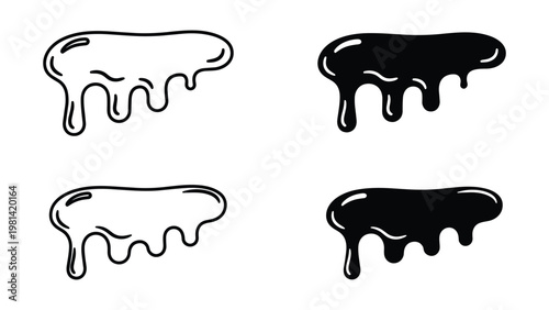 Liquid Drip Icons Set Vector Art