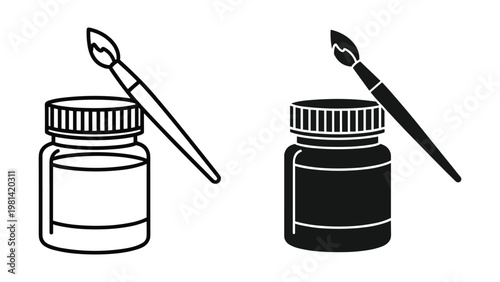 Ink Bottle Paintbrush Creative Tool Commerce