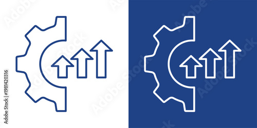 Process Optimization Blue And White Icon Style Collection