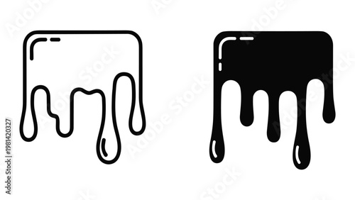 Liquid Drips Icons Set Graphic Design Elements