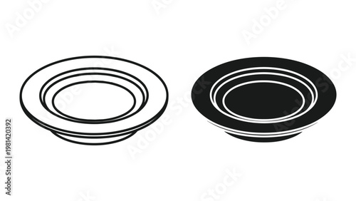 Circular Plate Icon Vector Graphic Design Element