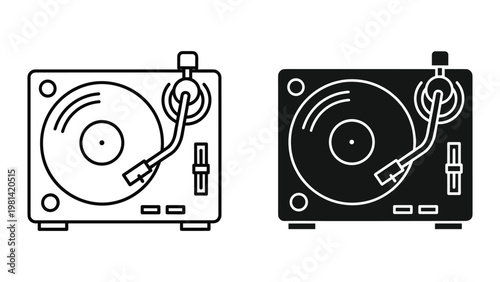 Turntable Vinyl Record Player Music Audio Icon