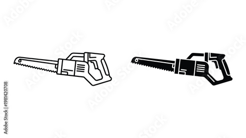 Reciprocating Saw Power Tool Construction Vector