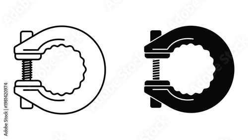 Clamp Tool Vector Icons Industrial Grip