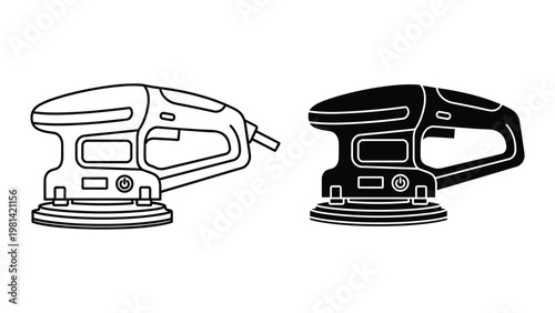 Orbital Sander Tool Vector Graphic Construction