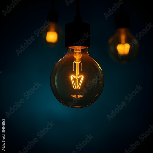 light bulb on black background