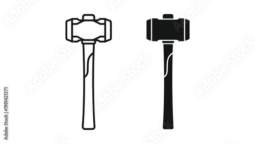Sledgehammer Outline Solid Tool Strength Power