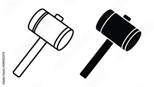 Mallet Icon Set Business Decision Legal Justice