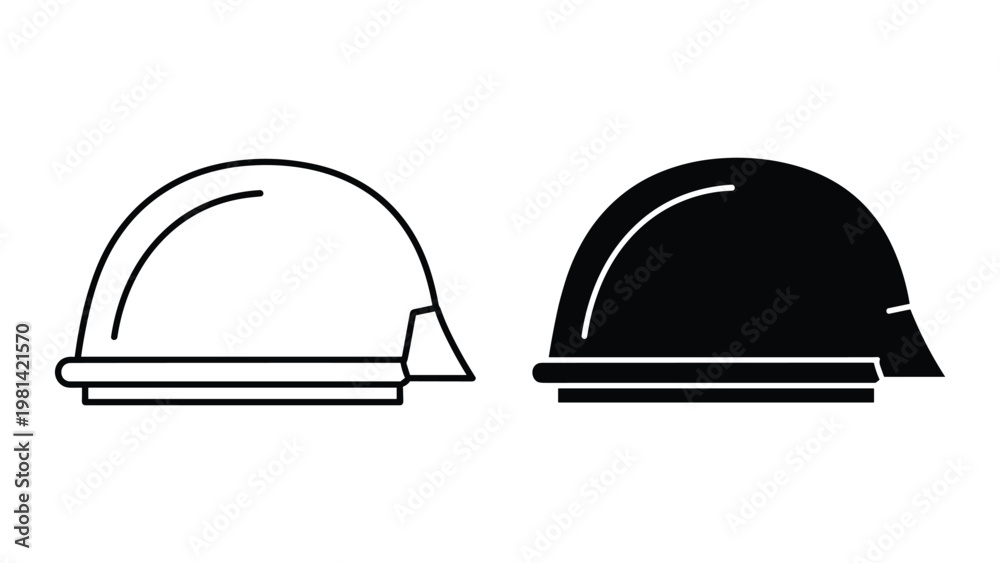 Fototapeta premium Hard Hat Safety Icons Construction Protection