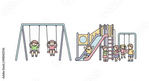 Children Playing on a Playground.