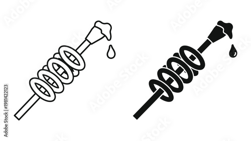 Honey Dipper Drip Sweetener Kitchen Tool Vector