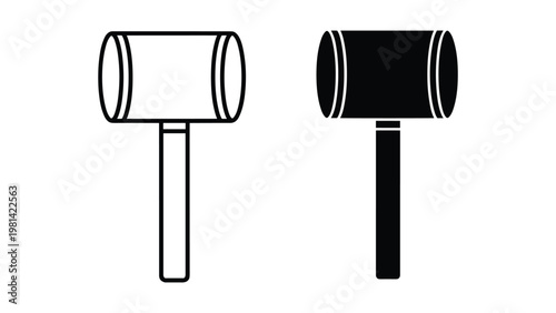 Mallet Icons Contrasting Styles Commercial Use