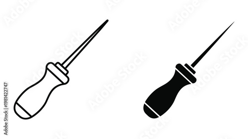 Awl Tool Icon Set Crafting Repair