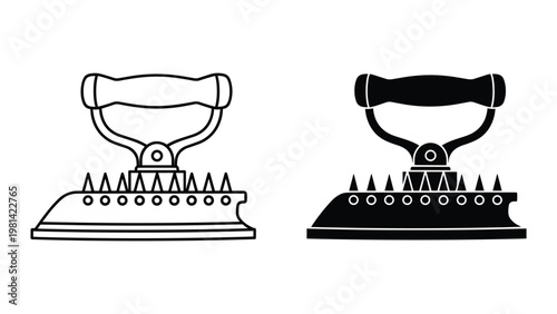 Vintage Iron Appliance Vector Historical Object