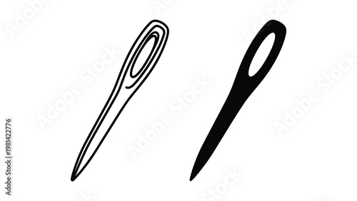 Needle Sewing Tool Duo Symbol Crafting Concept