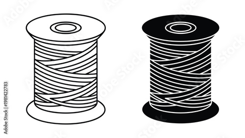 Spool Thread Icons Crafting Supplies Industrial Material