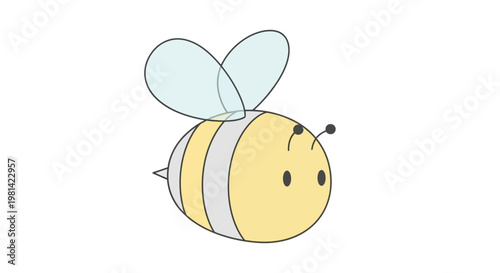 Cartoon bee with yellow body.
