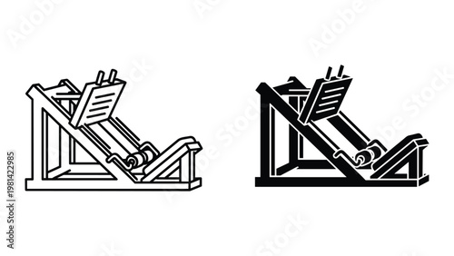 Leg Press Machine Fitness Equipment Icon Commercial Graphic