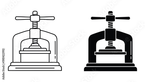 Press Tool Icon Industrial Manufacturing Engineering