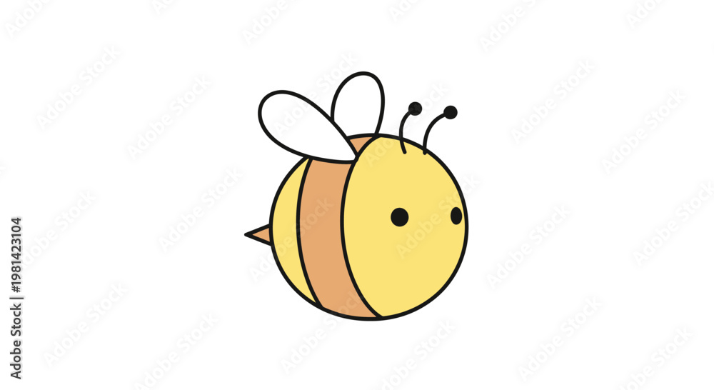 Obraz premium Cute Cartoon Honey Bee Insect.