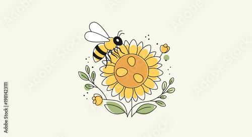 Bee on a yellow flower.