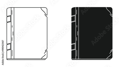 Book Blank Cover Design Vector Comparison